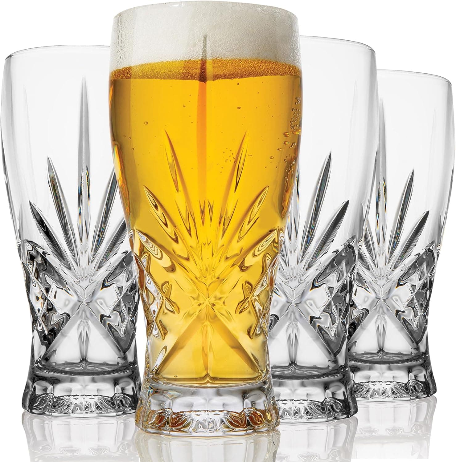 Godinger Pilsner Beer Glasses, Dublin Collection, Set of 4